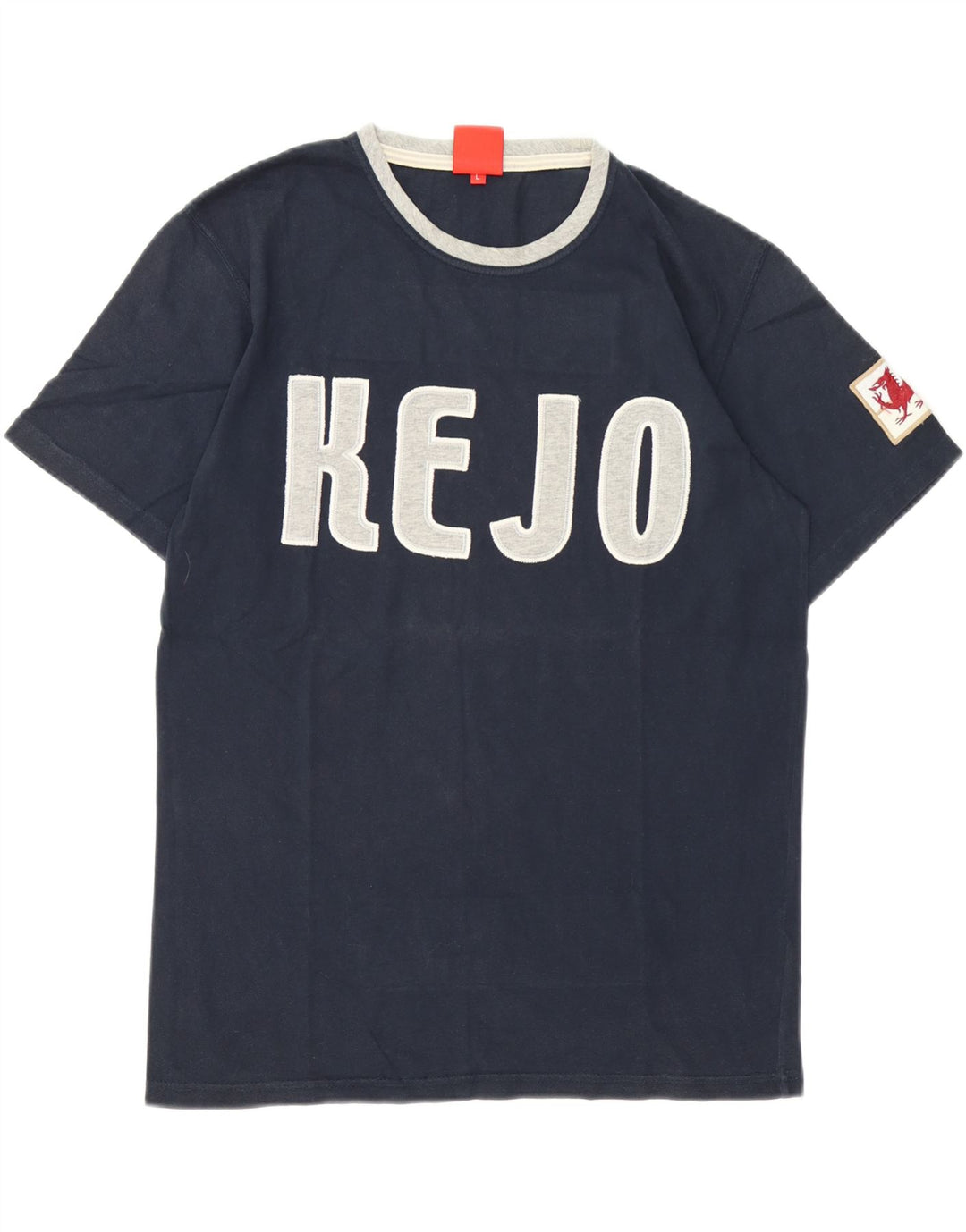 Kejo Herre grafisk T-shirt Top Stor marineblå bomuld