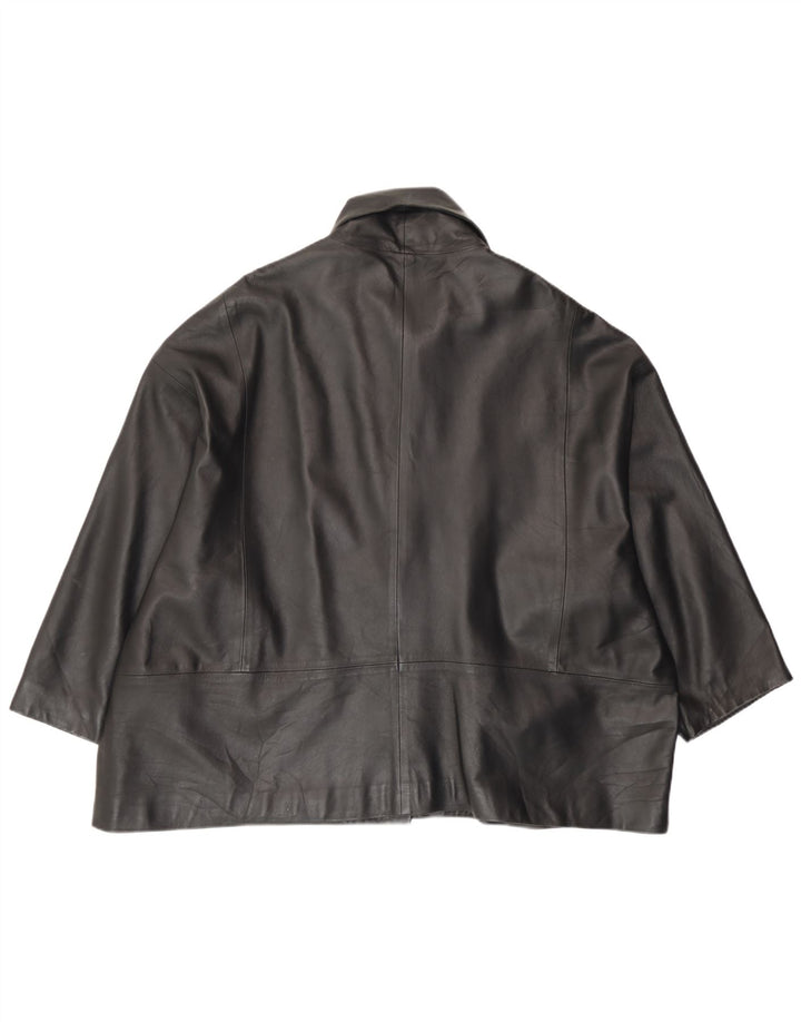 Vintage læderjakke til kvinder UK 18 XL sort læder
