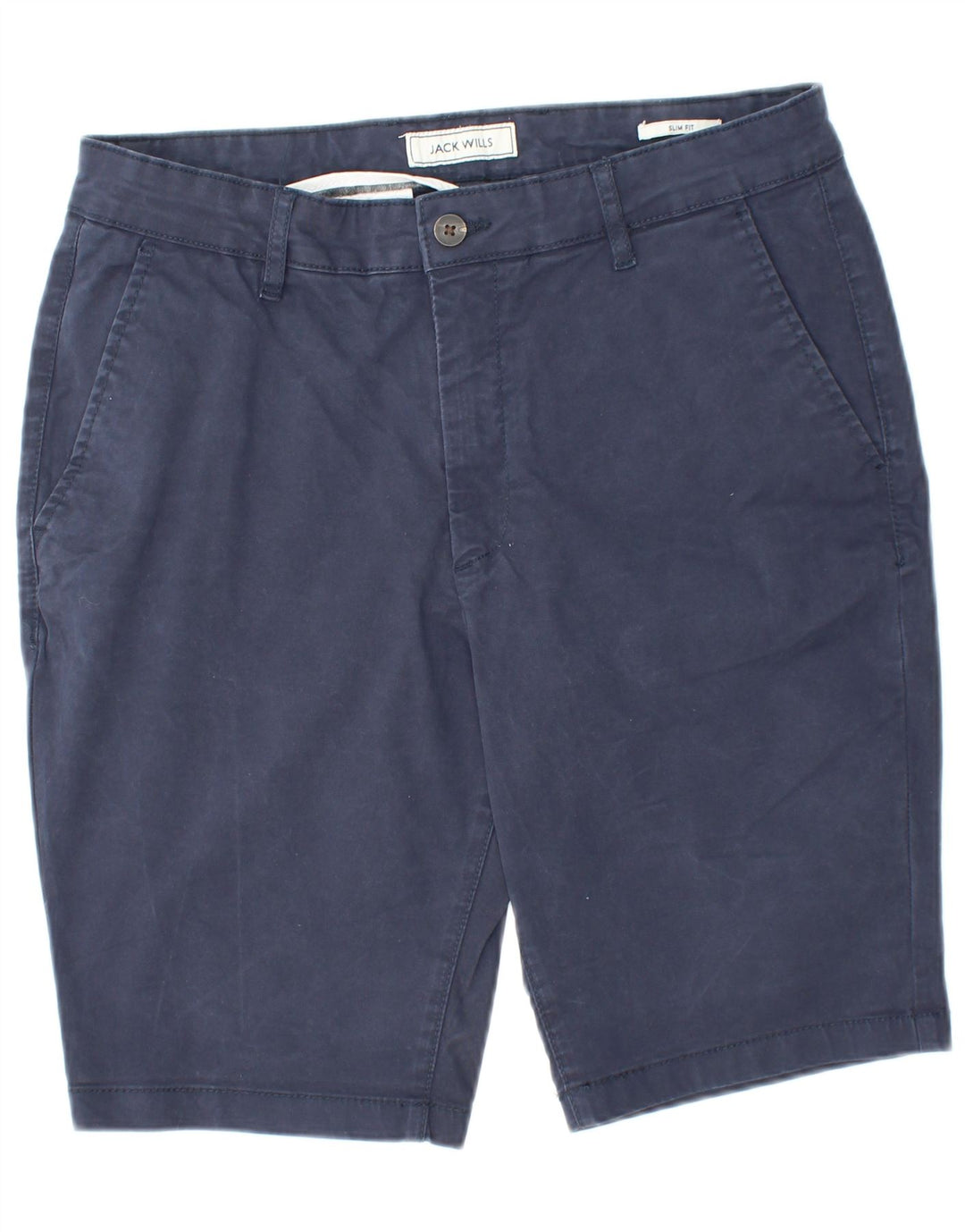 JACK WILLS Herre Slim Fit Chino Shorts W32 Medium Marineblå Bomuld