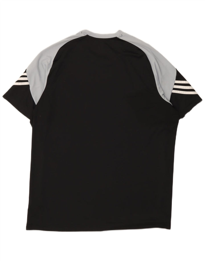 ADIDAS Herre Climalite Grafisk T-Shirt Top XL Sort Colourblock Polyester