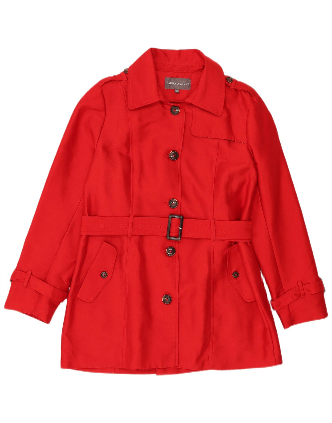 Laura Ashley Dame Trench Coat UK 14 Medium Rød Polyester