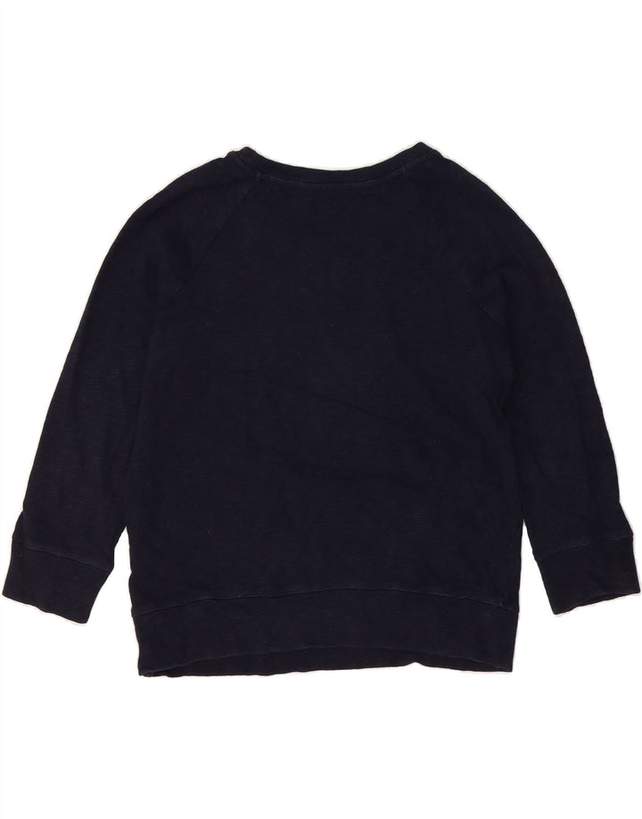 J. CREW Dame Oversized Grafisk Sweatshirt Jumper UK 10 Small Navy Blue
