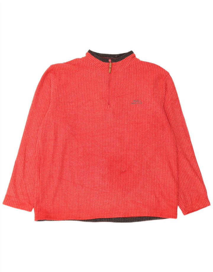 Weird Fish Herre Zip Neck Fleece Jumper 2XL Rød Polyester