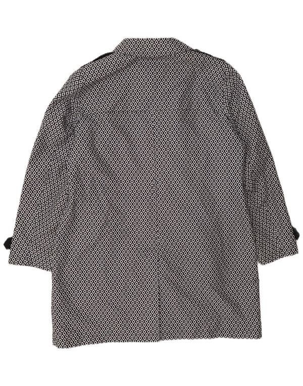 Marks & Spencer Militærregnfrakke til kvinder UK 18 XL Marineblå Geometrisk