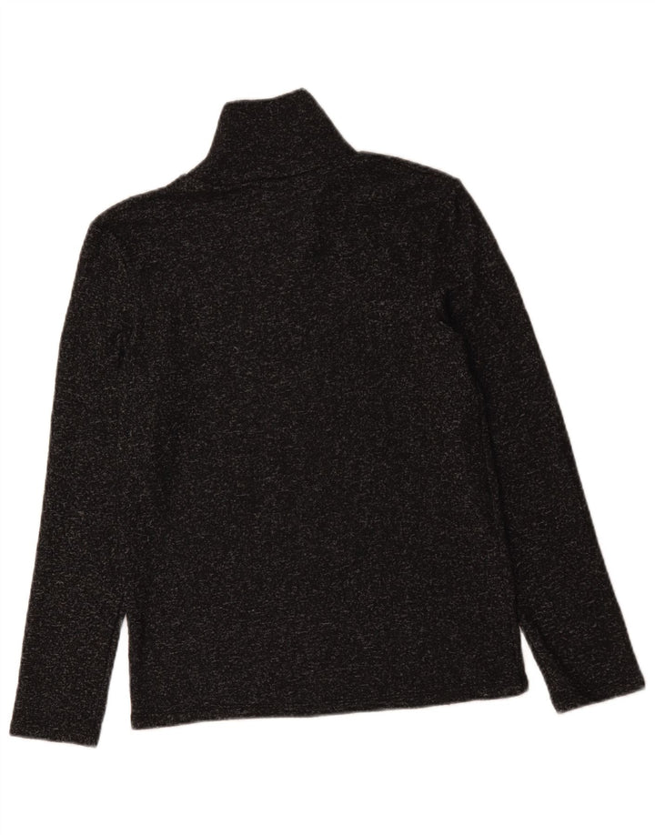 Zara Dame Turtle Neck Jumper Sweater UK 14 Large Black Flecked