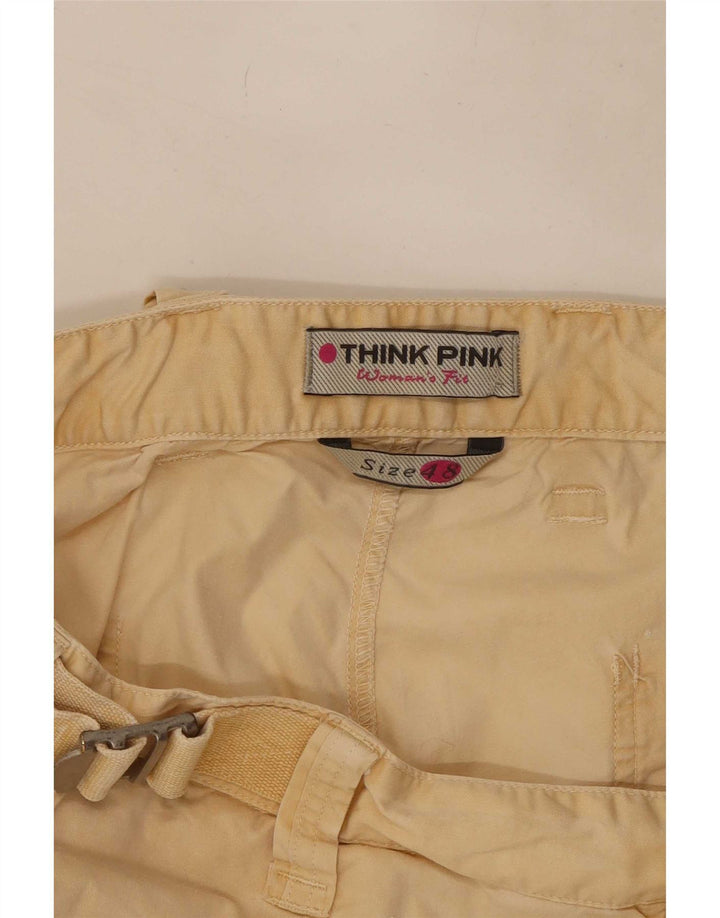 Tænk Pink Dame Cargo Shorts IT 48 XL W36 Beige