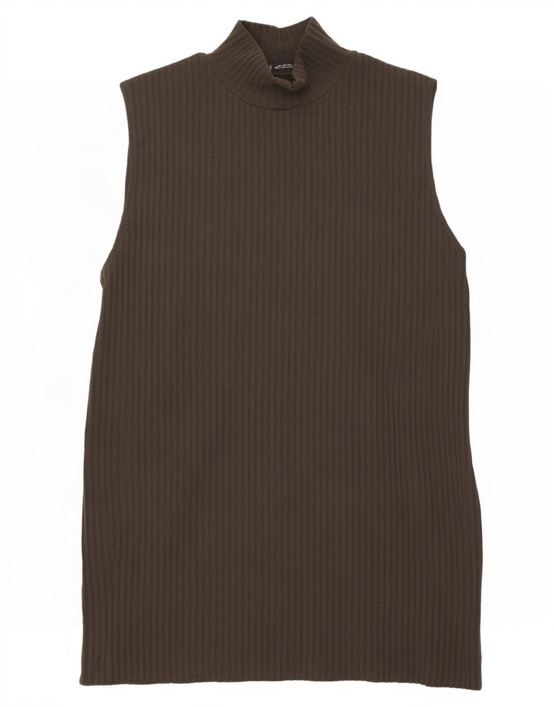 Zara Dame Vest Tank Top UK 12 Medium Brun Polyester