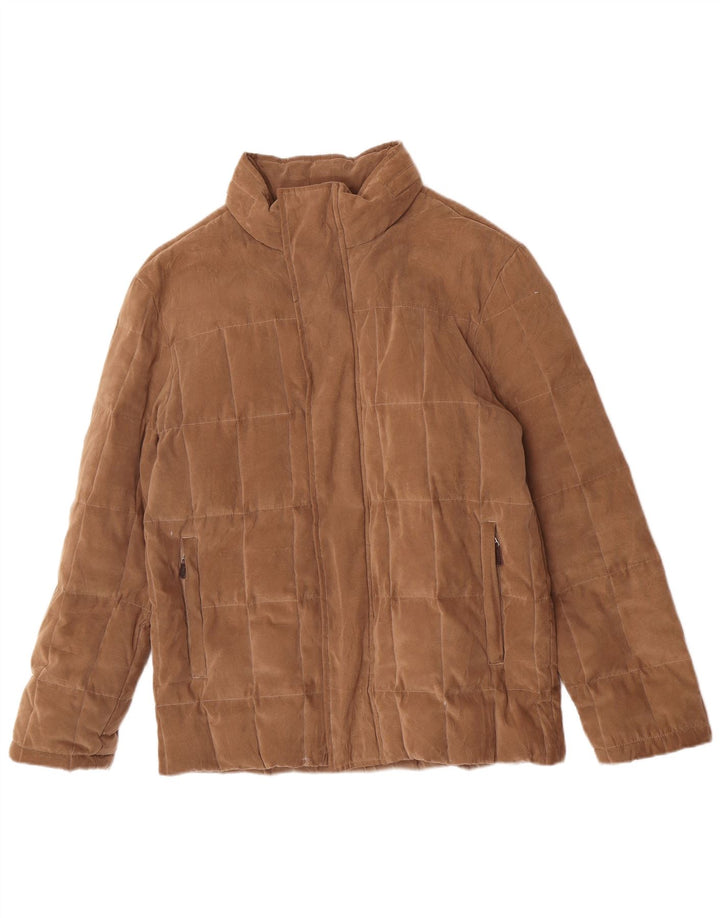 Pal Zileri Herre hættepolstret jakke IT 50 Stor brun polyester