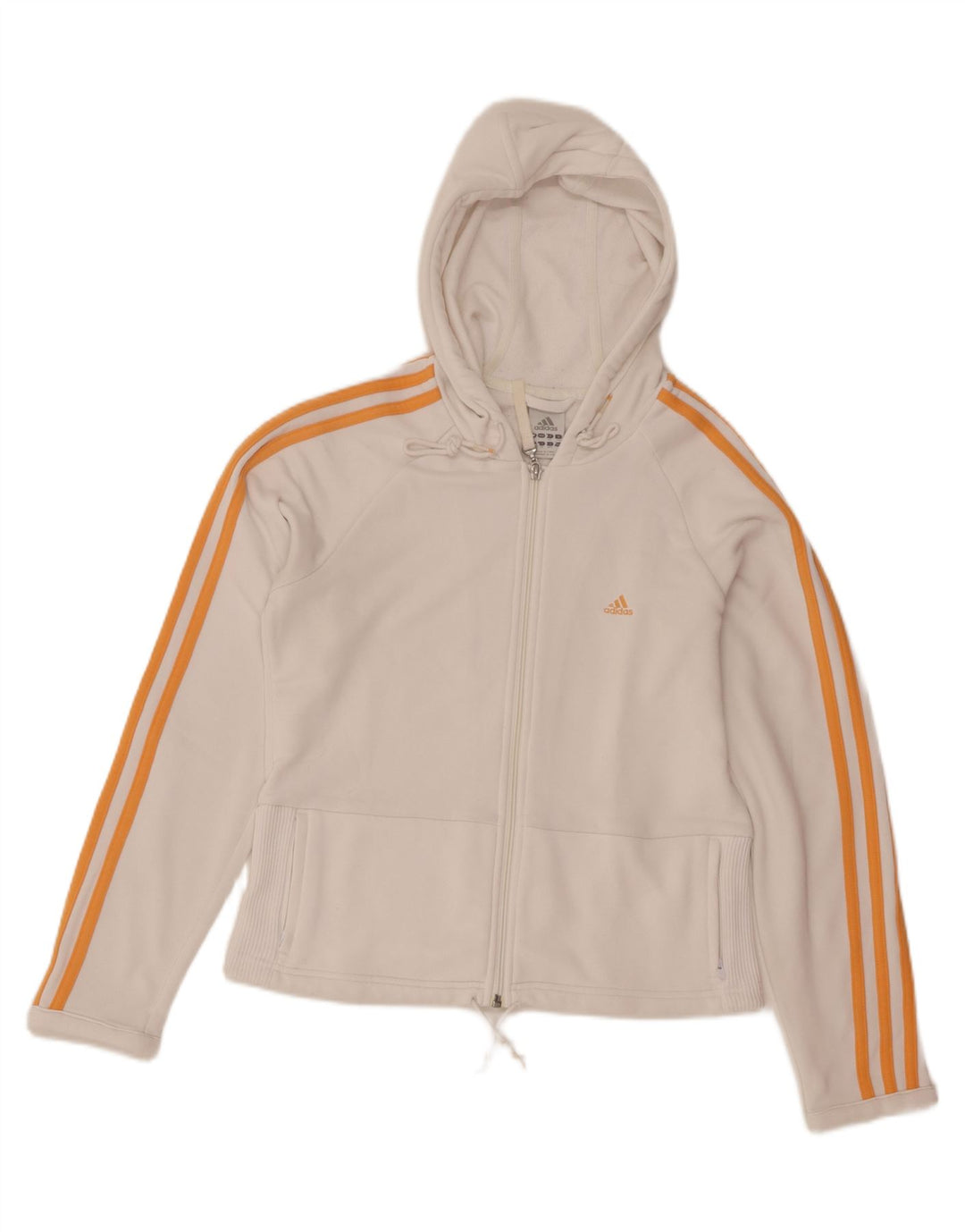 Adidas Dame Crop Hættetrøje Sweater UK 16 Stor Hvid Polyester