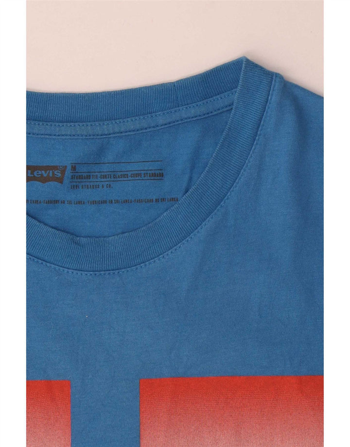 Levi's Herre Standard Fit Grafisk T-Shirt Top Medium Blå Bomuld