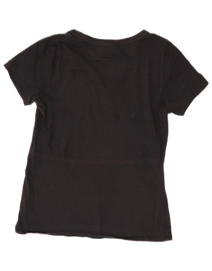 Nike Dame Athletic Cut Grafisk T-Shirt Top UK 14 Medium Sort