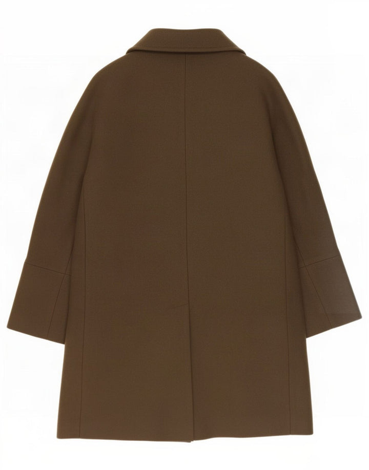 Massimo Dutti Dame Overfrakke UK 16 Stor Khaki Uld