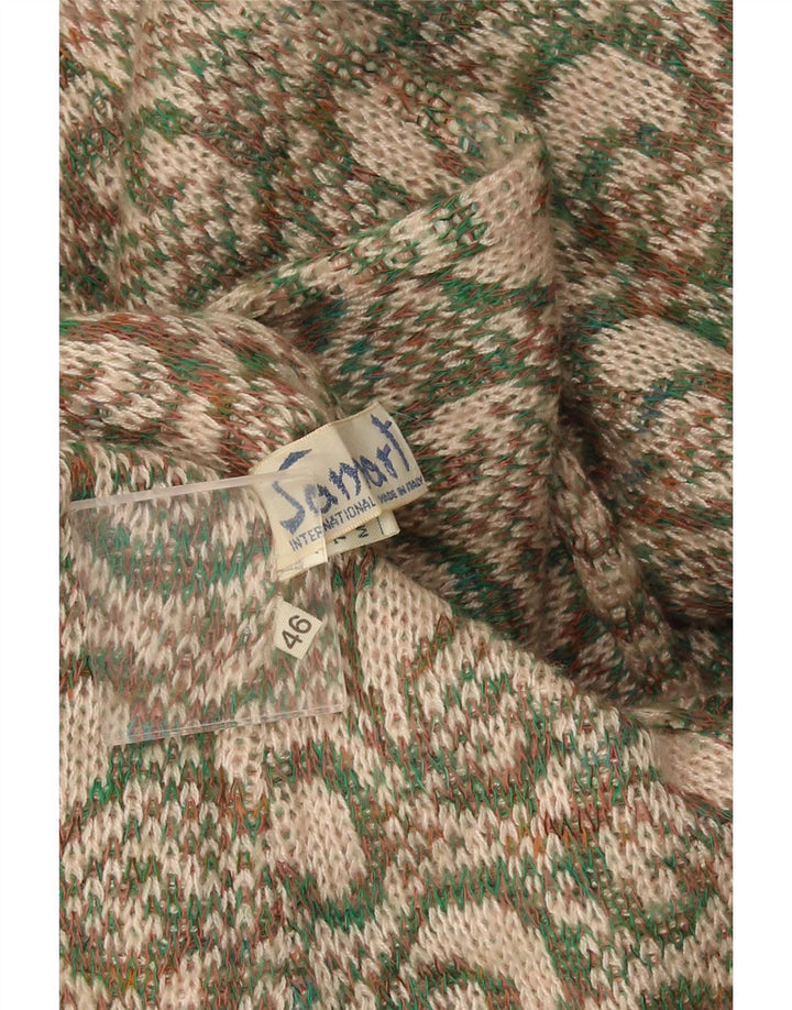 Vintage dame cardigan sweater IT 46 Large Khaki Paisley Wool
