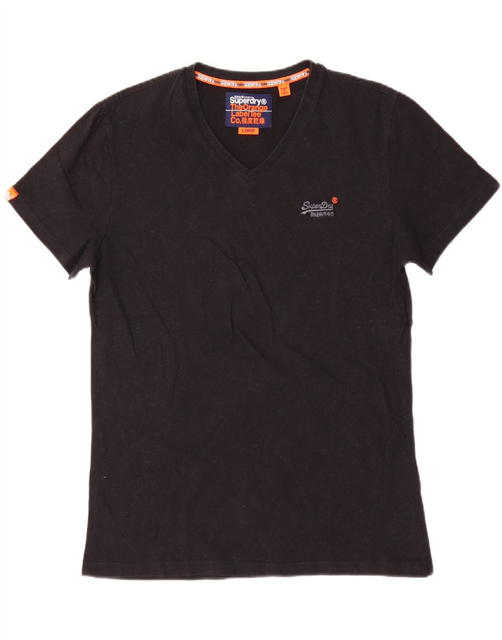 Superdry T-shirt top til mænd, stor sort bomuld
