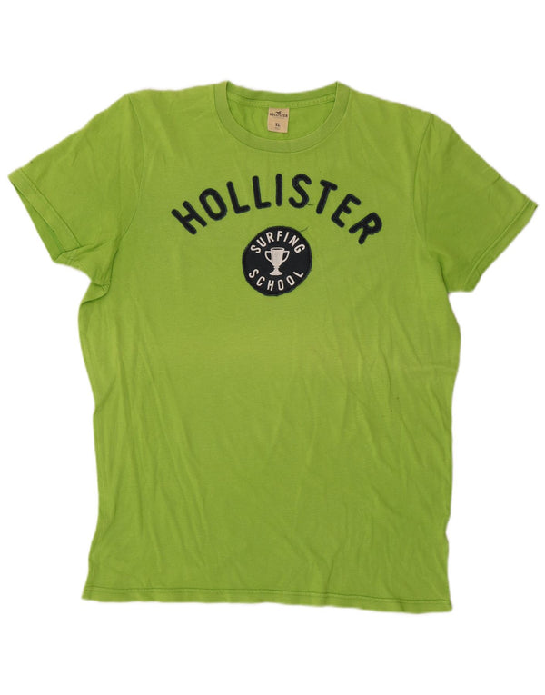 Hollister Herre Grafisk T-Shirt Top XL Grøn