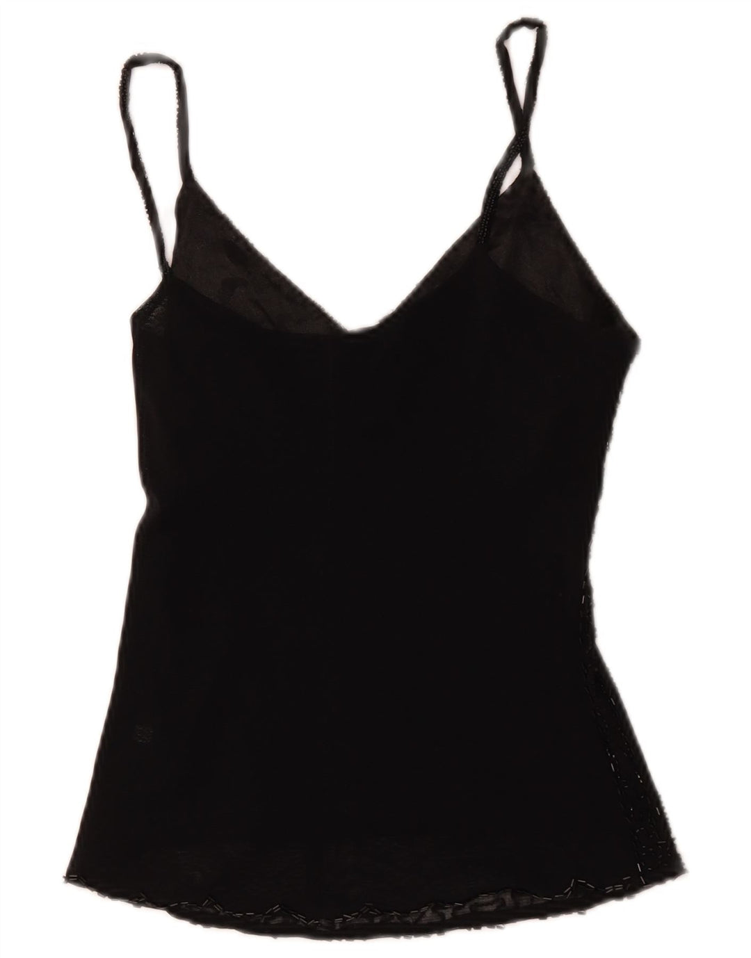 Vintage Dame Cami Top UK 8 Small Black Viscose
