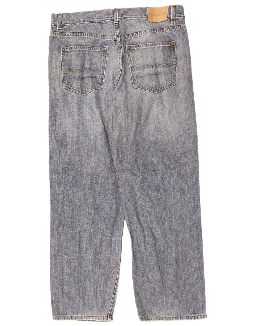 CALVIN KLEIN Straight jeans til mænd W34 L30 Blå Bomuld