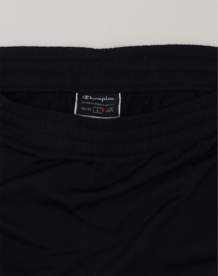 CHAMPION Boys Tracksuit Trousers 11-12 Years Large Navy Blue Polyester | Vintage Champion | Thrift | Second-Hand Champion | Used Clothing | Messina Hembry 