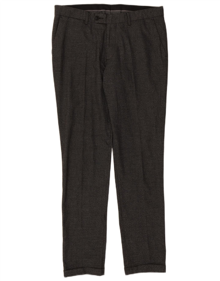 Zara Herre Slim Suit Bukser EU 42 Large W32 L32 Grå Polyester