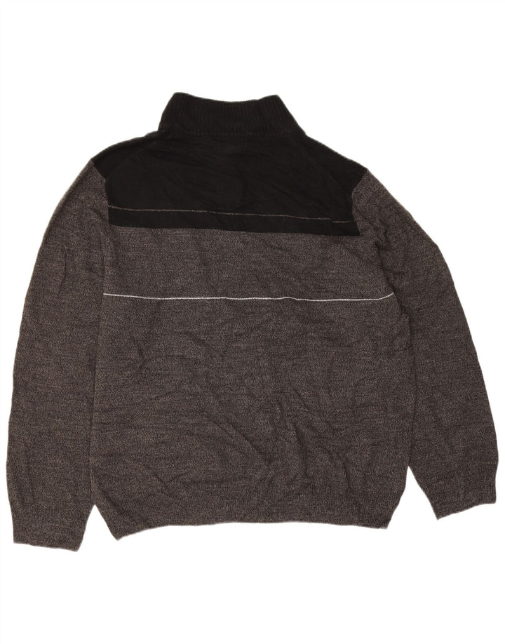 Dockers Herre Zip Neck Sweater XL Grå Colourblock Akryl