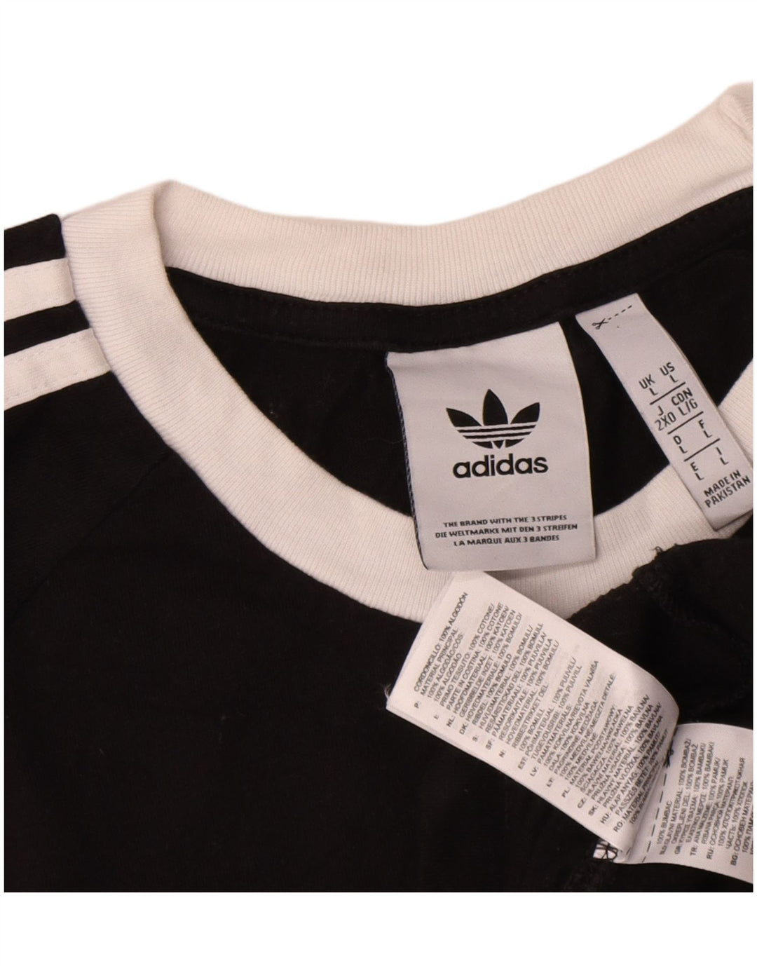 Adidas Herre T-Shirt Top Stor Sort Bomuld