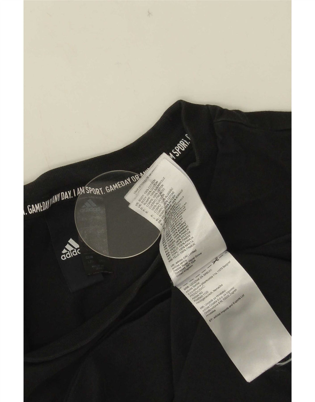 Adidas Grafisk T-shirt top til mænd, stor sort bomuld