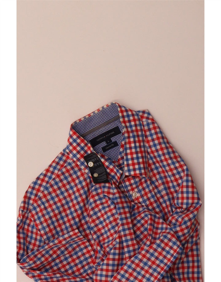 TOMMY HILFIGER Mens Custom Fit Shirt Large Multicoloured Check Vintage Tommy Hilfiger and Second-Hand Tommy Hilfiger from Messina Hembry 