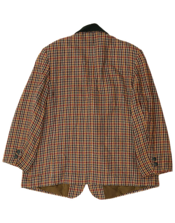 Vintage Womens 3 Button Blazer Jacket UK 22 3XL Multicoloured Houndstooth