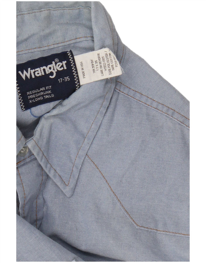 Wrangler Herre Western Regular Fit skjorte str. 17 XL Blå polyester