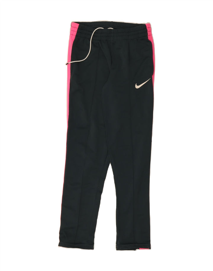 NIKE Womens Tracksuit Trousers UK 8 Small Black Colourblock Polyester Vintage Nike and Second-Hand Nike from Messina Hembry 