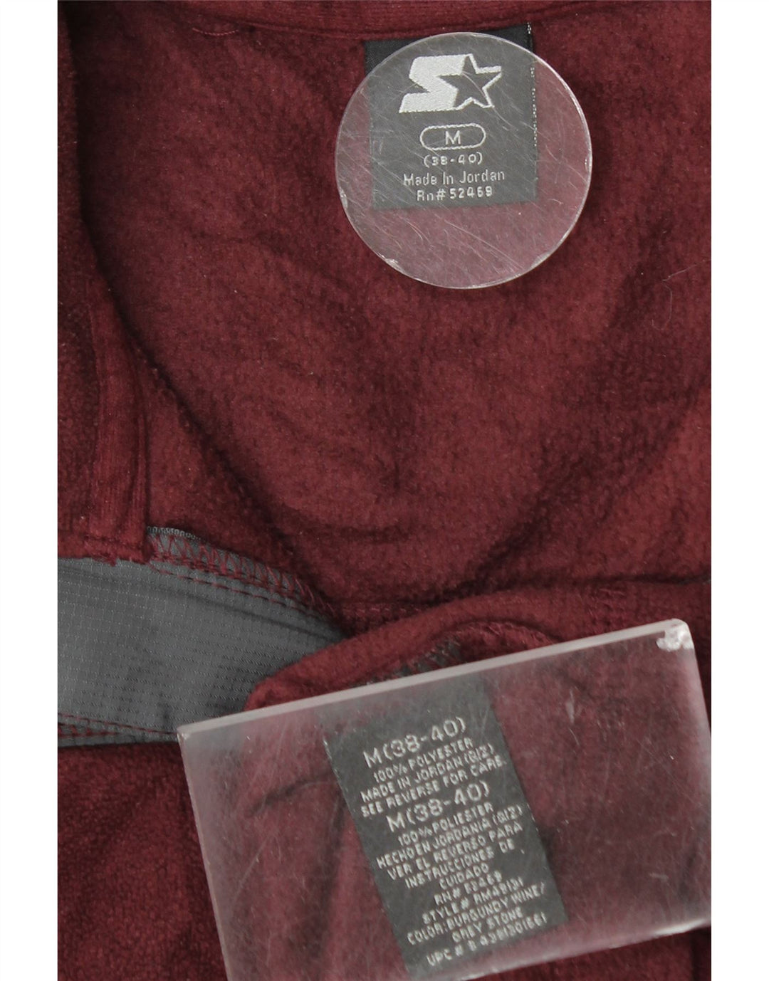 Starter Herre lynlås-hals Fleece Jumper UK 38/40 Medium Maroon Colourblock