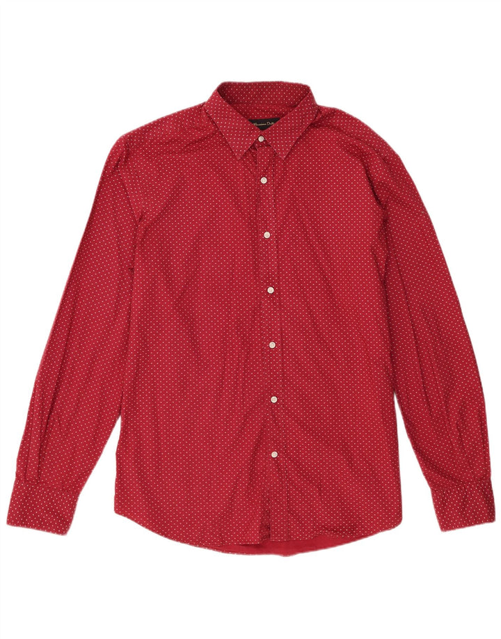 Massimo Dutti Herreskjorte Stor Burgundy Plettet