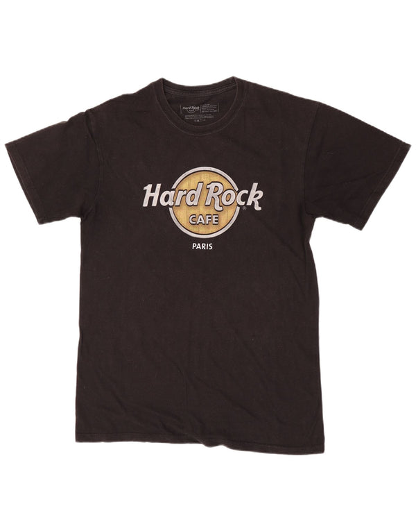 Hard Rock Cafe Herre Paris Grafisk T-Shirt Top Medium Sort Bomuld