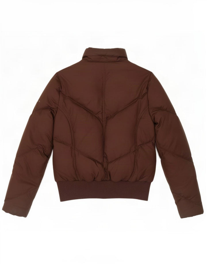 Tommy Hilfiger Womens Bomber Polstret Jakke UK 10 Small Brown Polyester