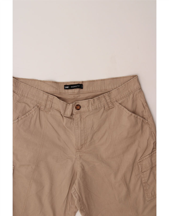 LEE Womens Mid Rise Cargo Shorts US 12 Large W34  Beige Cotton Vintage Lee and Second-Hand Lee from Messina Hembry 