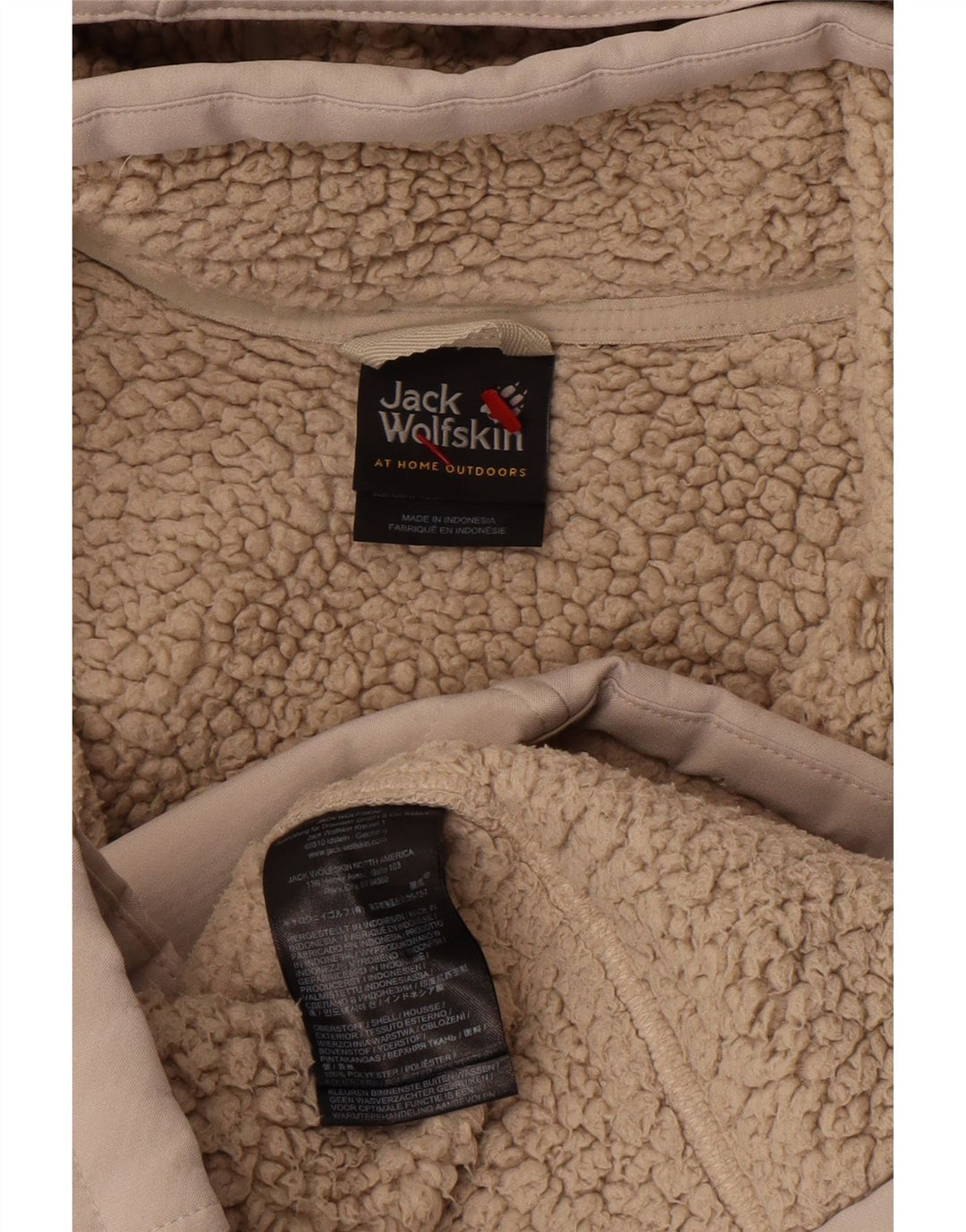 Jack Wolfskin Dame Hooded Windbreaker Coat UK 10/12 Medium Beige