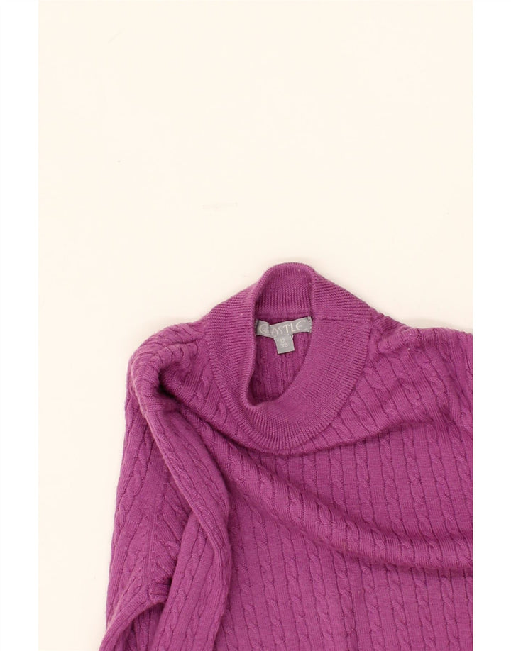 VINTAGE Womens Turtle Neck Jumper Sweater UK 12 Medium  Pink Wool Vintage Vintage and Second-Hand Vintage from Messina Hembry 