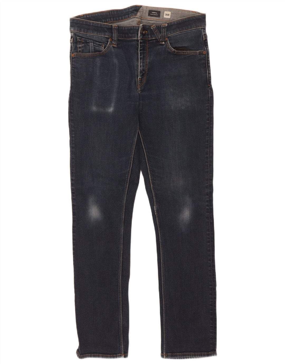 Volcom Herre Vorta Slim Straight Jeans W32 L31 Marineblå Bomuld