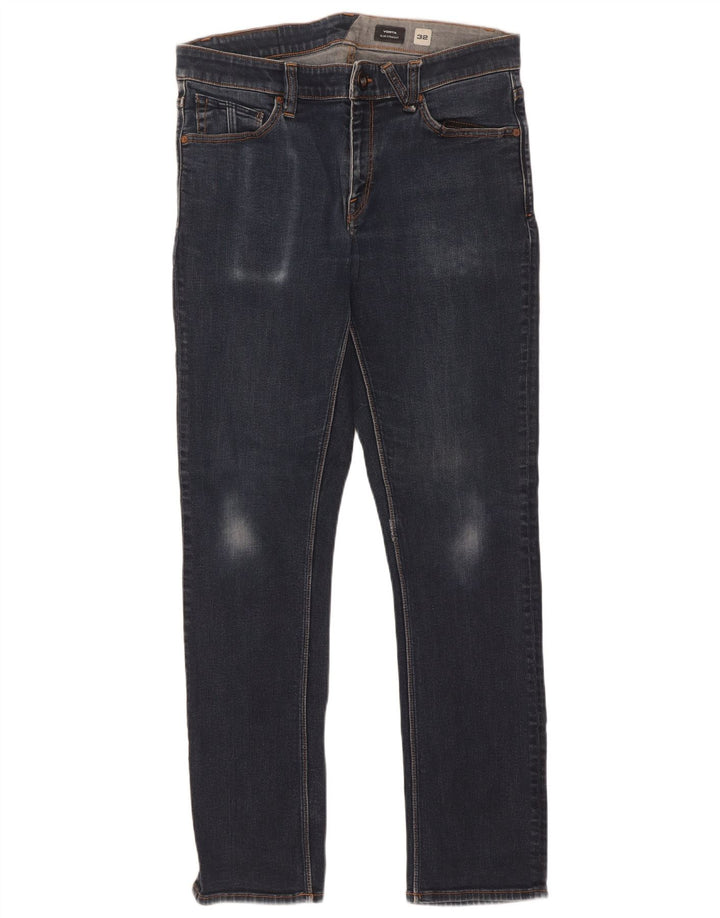 Volcom Herre Vorta Slim Straight Jeans W32 L31 Marineblå Bomuld