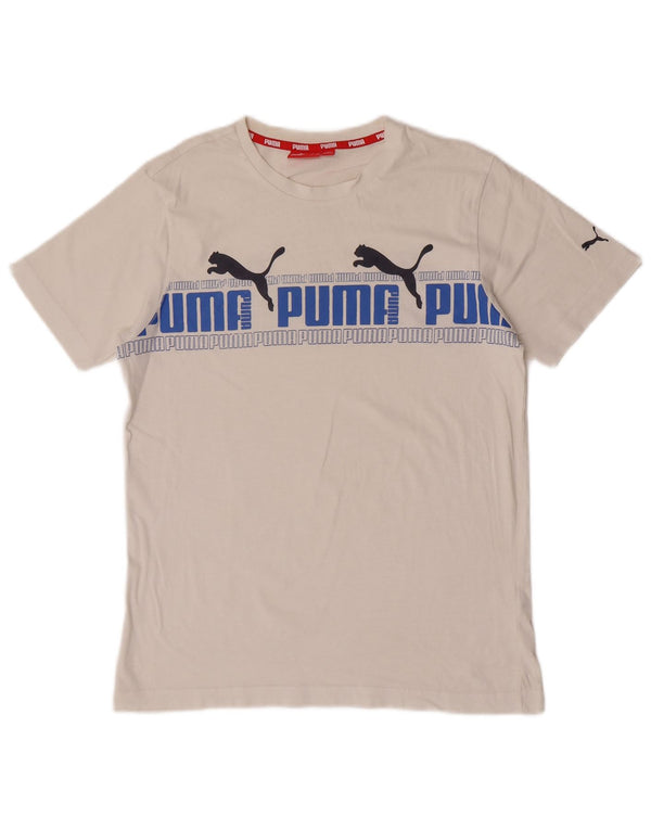 Puma Boys Grafisk T-Shirt Top 15-16 år Hvid