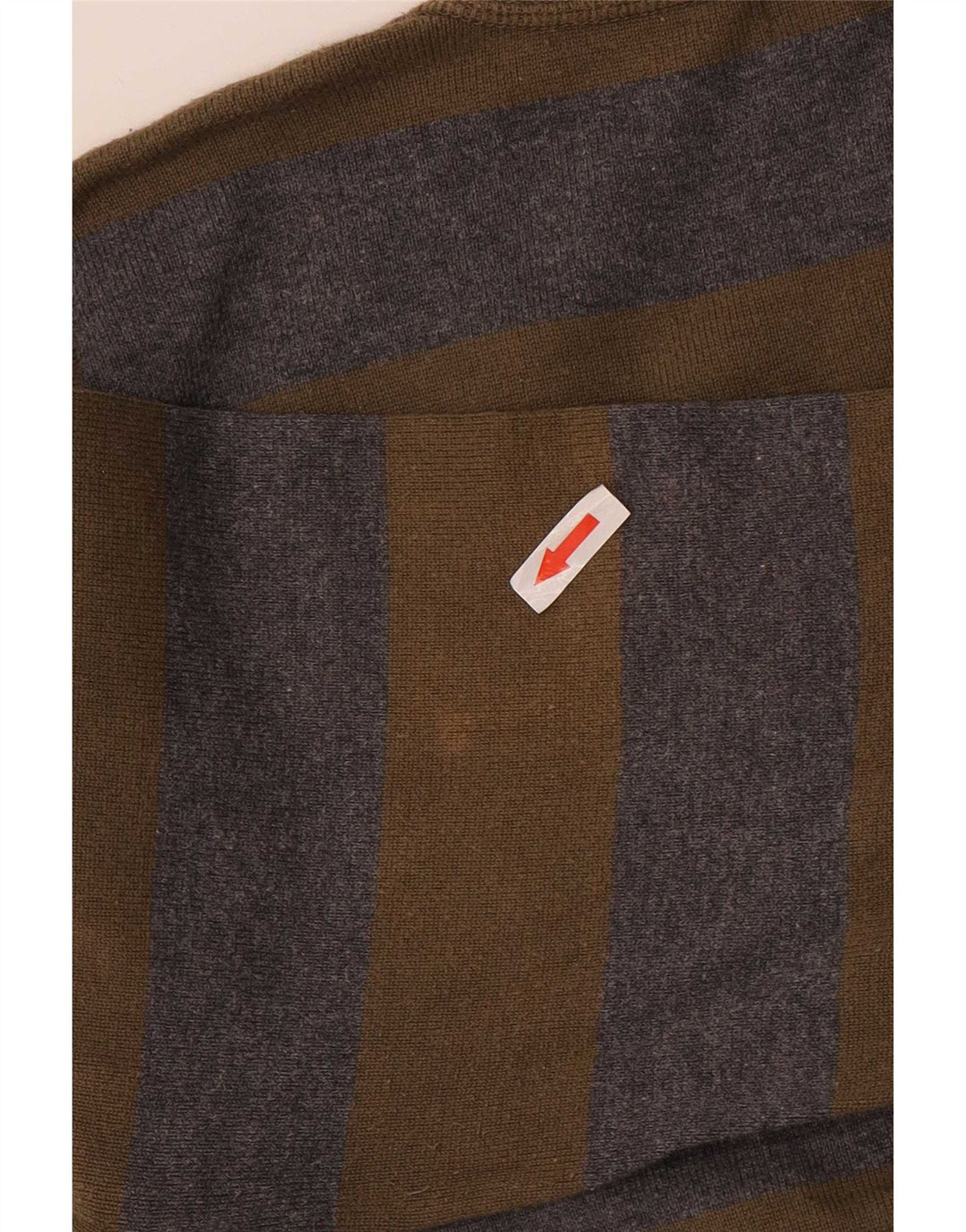 Zara Herre Cardigan Sweater Stor Khaki Stribet