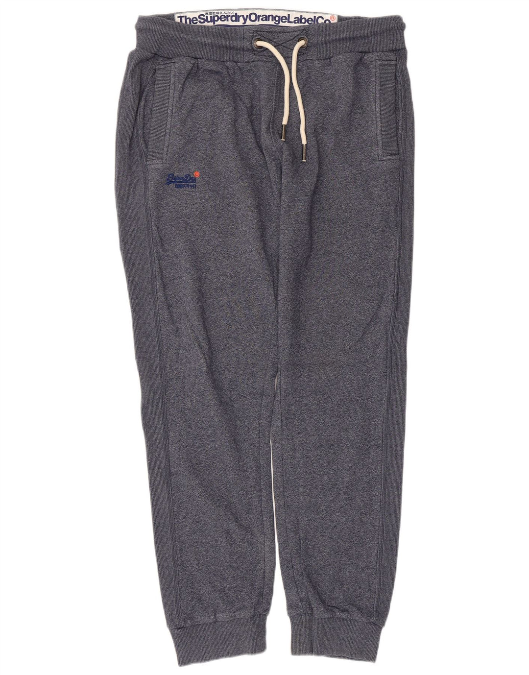 Superdry Herre Slim Fit træningsdragt Bukser Joggers Large Navy Blue Flecked