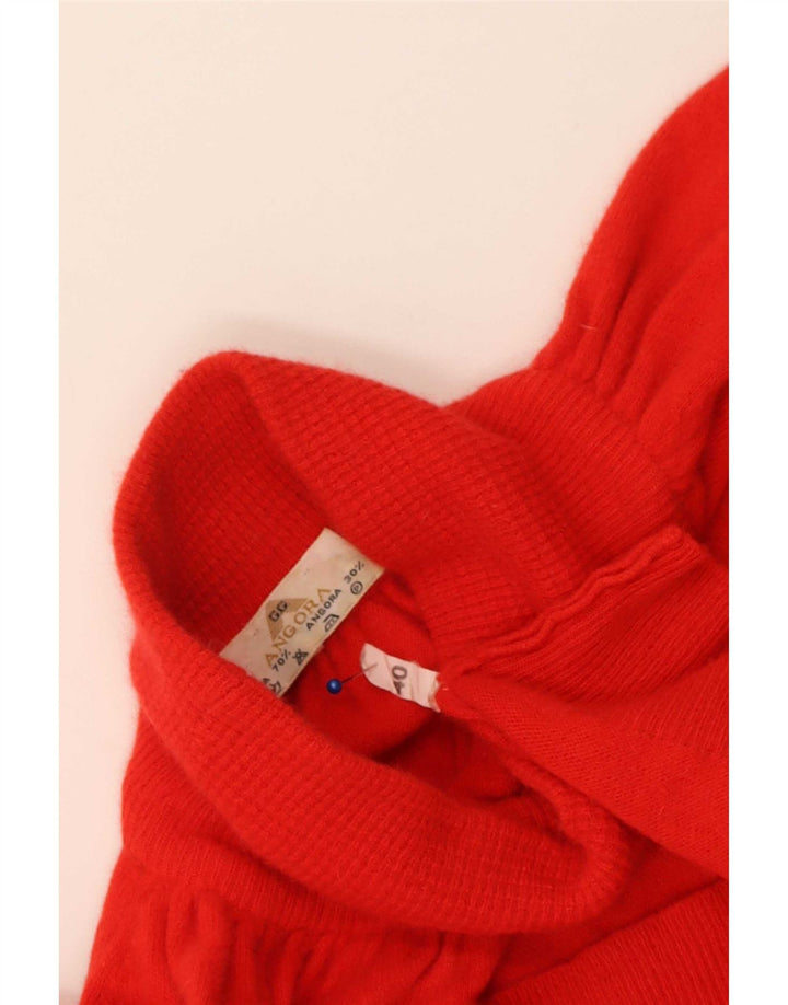 Vintage Dame Oversized rullehals sweater IT 40 Lille rød uld