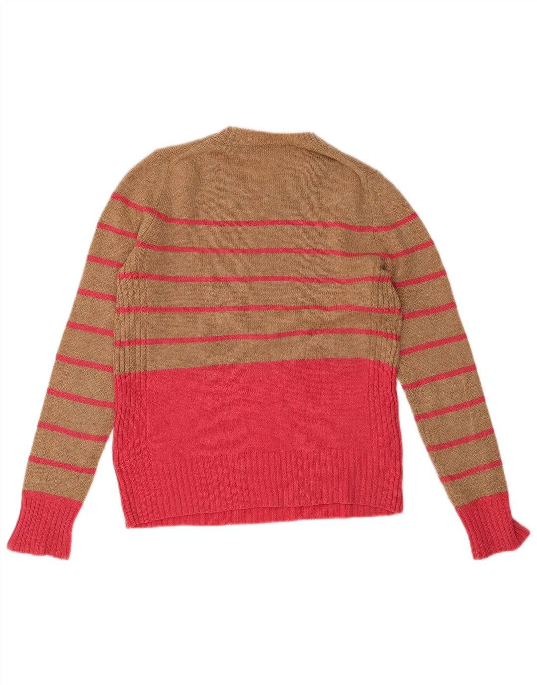 Marks & Spencer Dame sweater med rund hals DK 8 Lille beige stribet