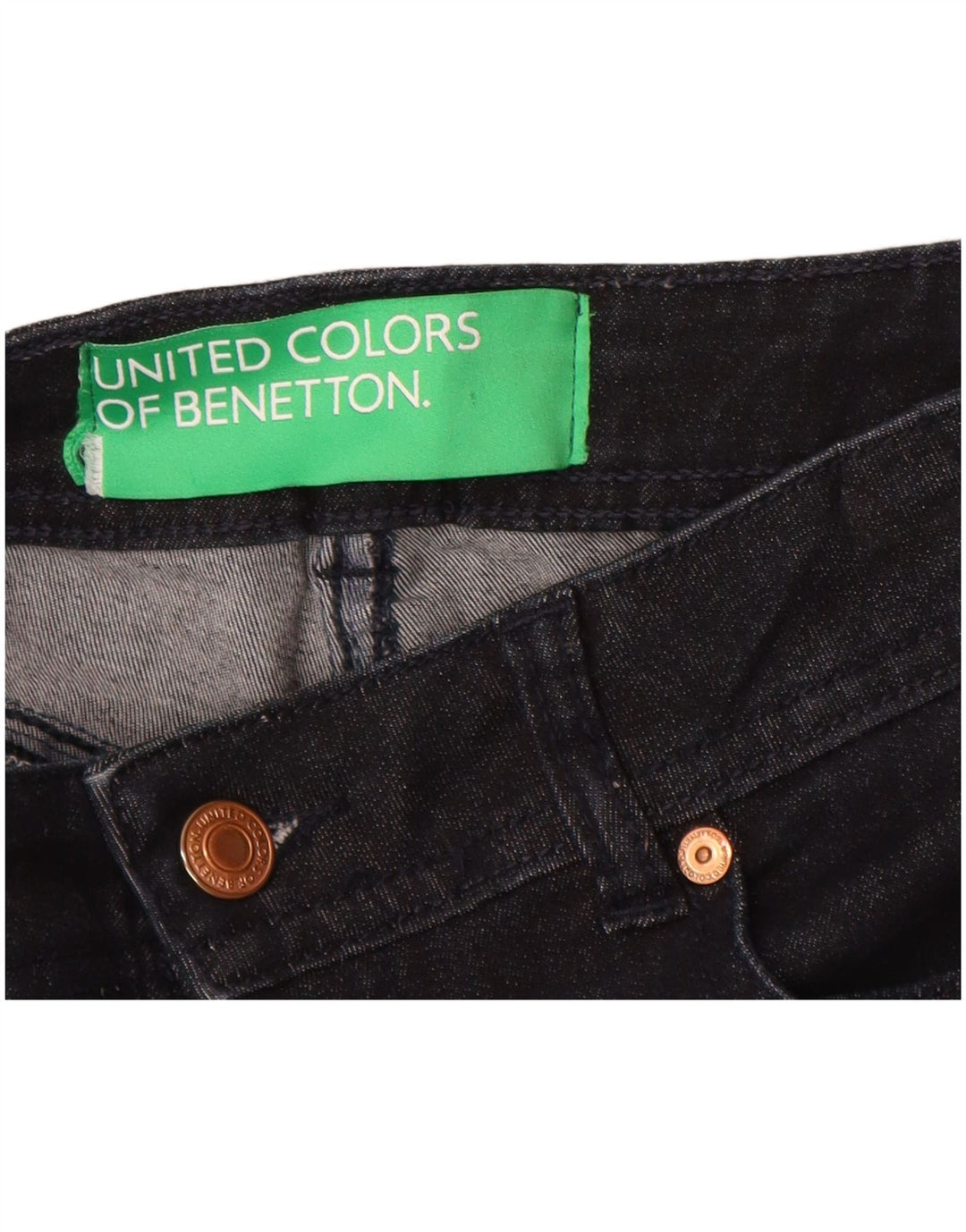 Benetton Dame Bootcut Jeans W27 L30 Marineblå Bomuld