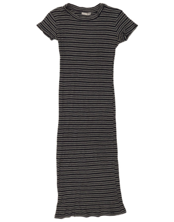 Zara Dame Trafaluc Maxi Kjole UK 14 Stor Sort Stribet