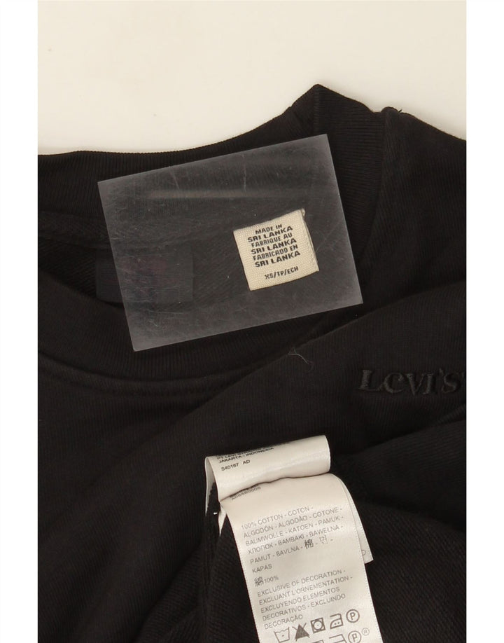 Levi's Dame Oversized Sweatshirt Jumper UK 6 XS Sort Bomuld