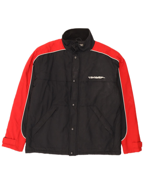 Tomster Herre Grafisk Loose Fit Polstret Jakke UK 36 Small Black Colourblock