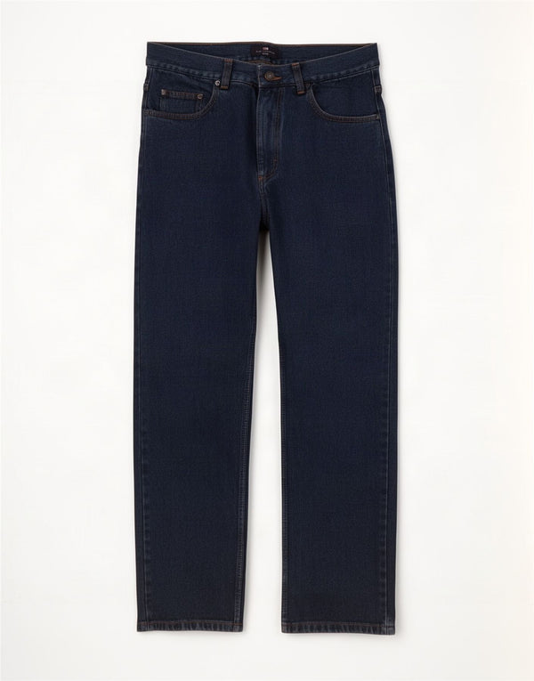 Marks & Spencer Herre Blue Harbor Straight Jeans W32 L31 Navy bomuld