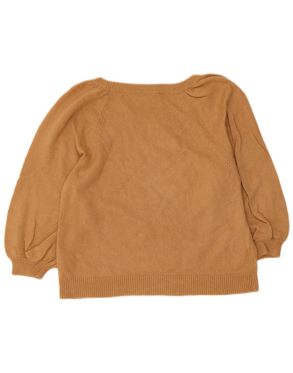 Zara Womens Crop 3/4-ærmet bådhalstrøje DK 10 Small Beige